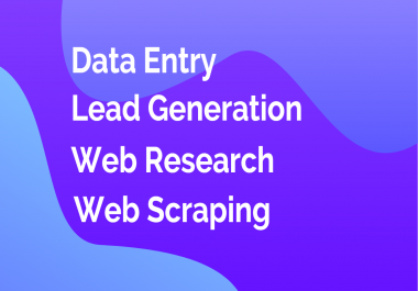 I will do data entry,  web scraping and lead generation