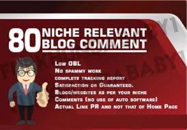 Do Manually 80 Niche Relevant Blog Commenting