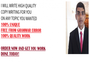 HIGH QUALITY COPY WRITING SERVICES FOR YOU
