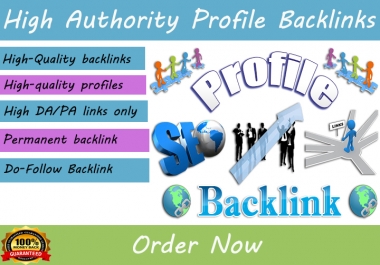 Submit 50 Pr9 Da 90 High Authority Profile Backlinks