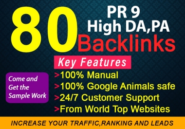 I will do manual 80 Unique SEO Profile backlinks on high DA, pr9 backlinks