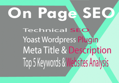 do on page seo and Technical seo,  meta description, h1, image tag optimization using Yoast
