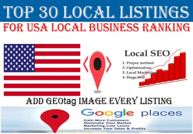 30 Local Listings Service for USA local Business Ranking