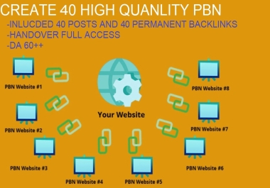 Create and handover full access 40 High PA/DA PBN Backlinks