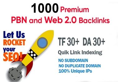 1000 Homepage WEB 2.0 PBNs Backlinks
