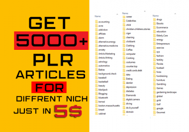 Get 5000+ Articles For Different Nich