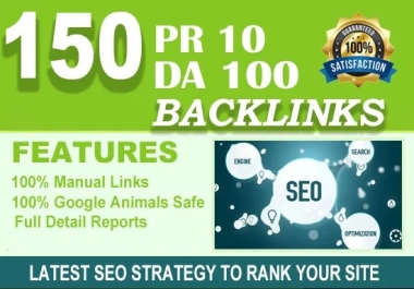 I will create 150 unique SEO backlinks pr10 on da100 sites