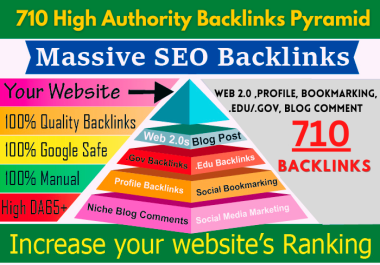 710 High Authority 4 TIER Linkbuilding Pyramid Rank Your Website RAPIDLY