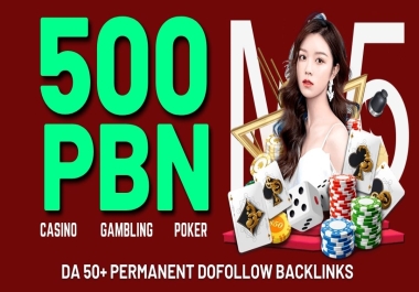 Skyrocket Your Rankings with 500 Casino,  Gambling,  and Poker DA 50+ Homepage PBN Backlinks