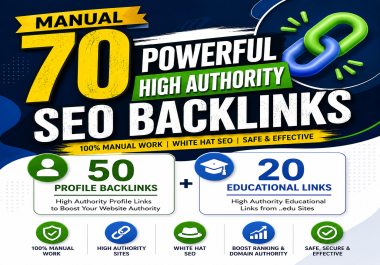Manual 70 Powerful High Authority SEO Backlinks