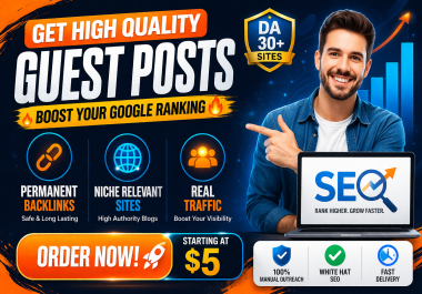 Get 20 high DA Super Strong Permanent Guest Post to Improved website ranking