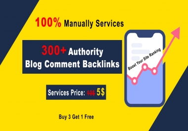 Manually 300 SEO Backlinks for High DA PA blog comments