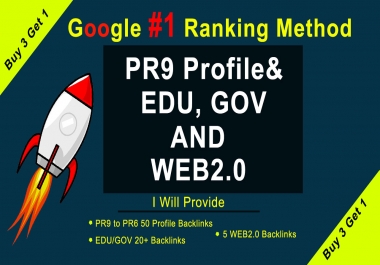 Real Google ranking method with us 50 Pr9,  20 EDU/GOV and WEB2.0 White hat SEO Backlinks