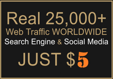 Provide 25,000 Real Worldwide Web Traffic from various social media