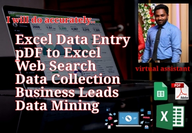 I provide DATA ENTRY high level service,  I'll do your data entry tasks accurately
