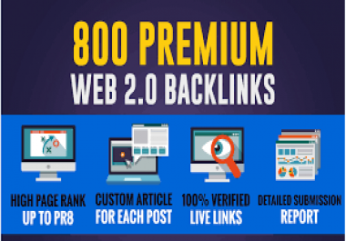Provide 800 High quality Web2.0 Backlinks best for Your SEO