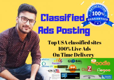 I will post ads on 20 classified sites