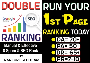 Get Double 2x Google Ranking with PR9 & DA70 SEO Contextual Dofollow Manual Backlinks