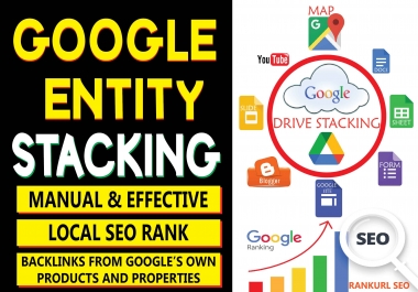Advance Google Entity Stacking from Google own Properties Backlinks to get Google top Search Results