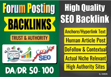 Niche Superstrong 6 Forum Posting Dofollow Contextual SEO Backlinks Manually for Google's Top Rank