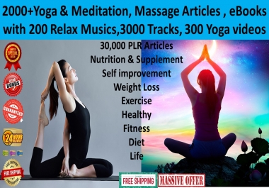 2000 articles ebooks, yoga, meditation 3000 music, 300 videos