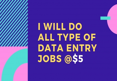 All type of data entry and copy typing work