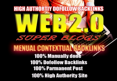 10 Handmade Super Web 2.0 blogs with login Dofollow SEO Backlinks