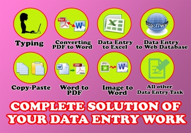 I can do all types of data entry Task