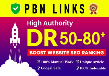 Provide you 20 high DR 50 to 80 PBN backlinks