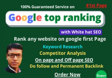 I will bring guaranteed any website in first page on google with white hat SEO