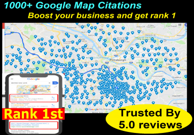 300+ Google map Citations and 10 Local Citations