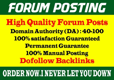 manually 60 forum Posts seo backlinks for google ranking