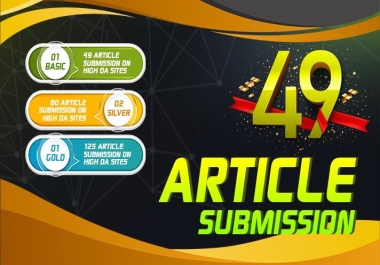 I will submit 10 article to top article directories for backlinks