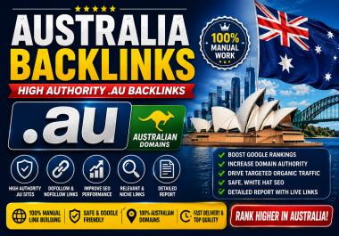 I will do 8. au Australia backlinks seo off page high authority