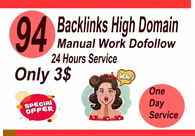 I will do 94 backlinks High Domain one day serivce