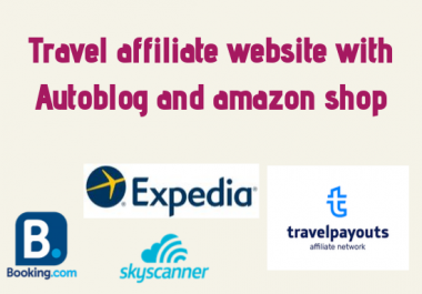 create travel affiliate website with autoblog and amazon shop