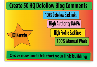 I Will do 50 High Quality Dofollow Blog Comments