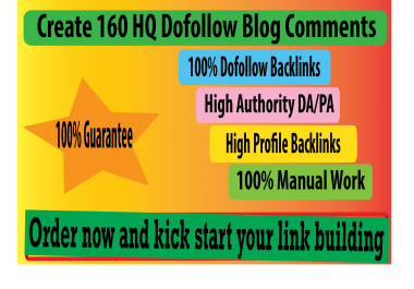 I Will do 160 High Quality Dofollow Blog Comments