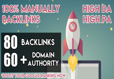80 Backlinks from High DA -60+ Domains