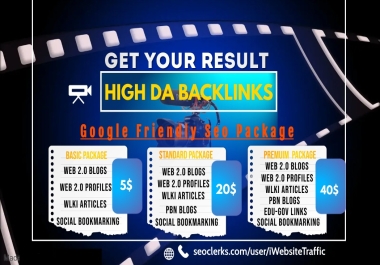 50 percent Discount-SuperFast High DA SEO Package for your top ranking with low price