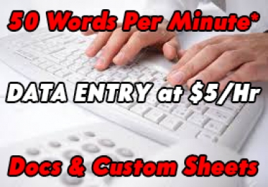 Manual Data Entry New File,  Edit File & No Extra Charges