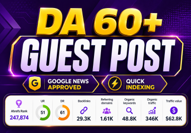 Write And Publish a Guest post on Dr 55+ & Da 60+ Homepage do-follow Google News Approved Website