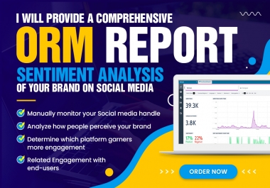 I will Monitor & provide an Analytical weekly ORM report of u or your competitors brand on SM