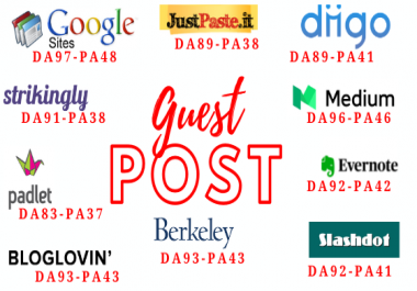 Write and Publish 10 Guest Post on DA 60 - DA 100 High Authority Websites