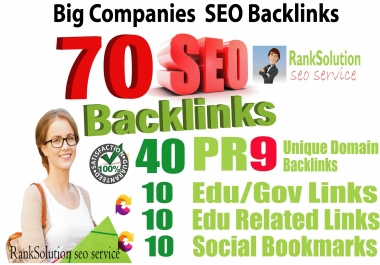 Create 70 Big Companies Links For your YouTube,  website,  Blog,  social media For Rank Now