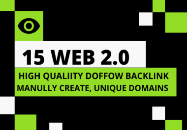 I will provide 15 organic web 2 0 backlinks