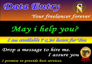 I will provide any types of Data Entry work.