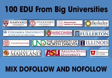 100 EDU Backlinks From Big Universities Private Network
