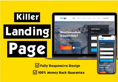 I will design a killer landing page or squeeze page