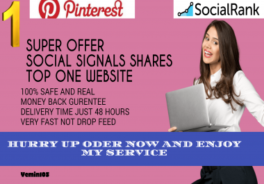 TOP PR 8 PINTERSET FASTREST OFFER 12,000+ HQ SOCIAL SIGNALS REAL ACTIVE SHARE FOR SEO GOOGLE RANKING